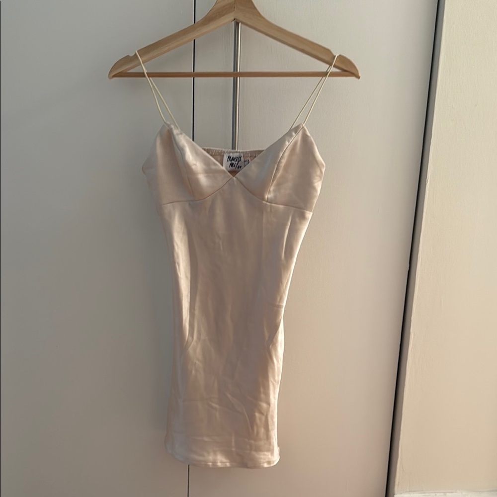 Princess Polly Cream Satin Dress